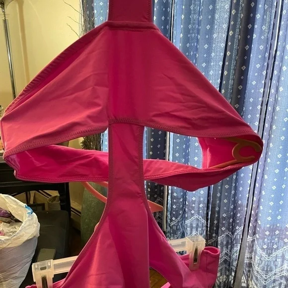 Skims recycled swim halter top cut-out monokini. (TAFFY) - Picture 2 of 14